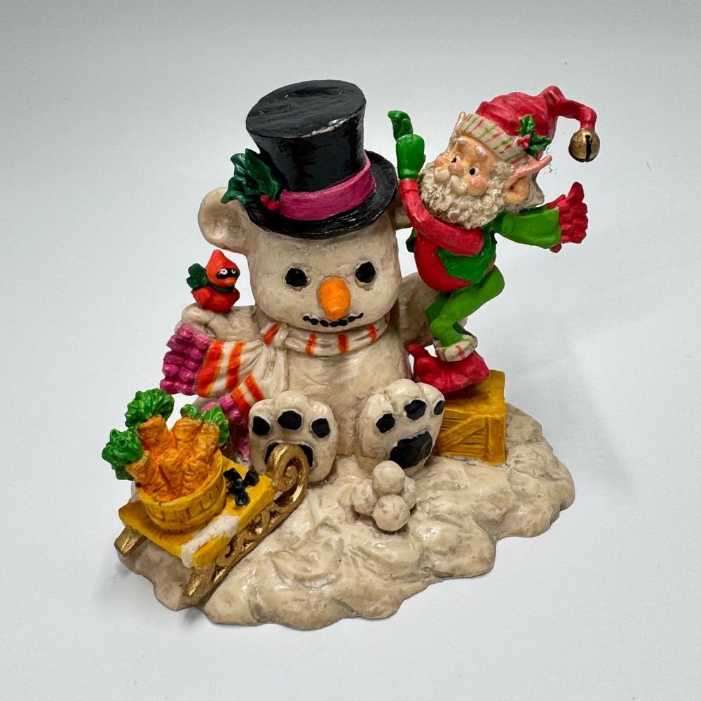 Vintage 1986 Enesco Skipper Sandi Zimnicki Elf Snowman Bear Figurine 871435
